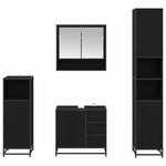 vidaXL Ensemble de mobilier de salle de bain 4 Pièces Chêne noir