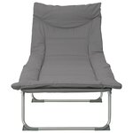 vidaXL Transat pliant avec coussin 2 Pièces Anthracite