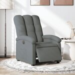 vidaXL Fauteuil inclinable électrique Gris foncé Tissu