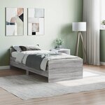vidaXL Cadre de lit sonoma gris 75x190 cm petit simple bois ingénierie