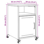 vidaXL Table de chevet jaune moutarde 36x39x59 cm acier