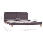 vidaXL Cadre de lit avec LED sans matelas taupe tissu 180x200 cm