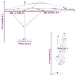 vidaXL Parasol déporté Roma Anthracite 286x285x265 cm en aluminium.