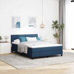 vidaXL Lit à ressorts avec matelas avec LED Bleu 140 x 190 cm tissu