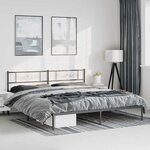 vidaXL Cadre de lit métal sans matelas avec tête de lit noir 183x213cm