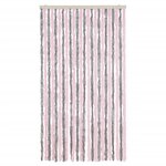 vidaXL Rideau anti-mouches gris argenté et rose 100x230 cm chenille