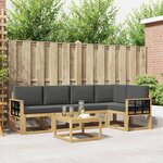vidaXL Ensemble de canapés d'extérieur 6 Pièces Blanc et anthracite