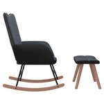vidaXL Chaise à bascule avec repose-pied Gris foncé Velours et PVC