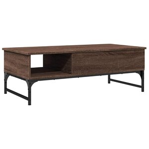 vidaXL Table basse chêne marron 100x50x35cm bois d'ingénierie et métal