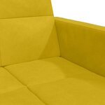 vidaXL Canapé-lit à 2 places avec repose-pied jaune velours