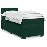 vidaXL Sommier à lattes de lit avec matelas Vert foncé 90x190 cm