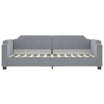 vidaXL Lit de jour avec gigogne et tiroirs gris clair 90x200 cm tissu