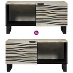 vidaXL Table basse Blanc  Noir 80 x 50 x 40 cm Bois de mangue massif