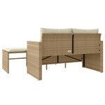 vidaXL Salon de jardin avec coussins 3 Pièces beige résine tressée