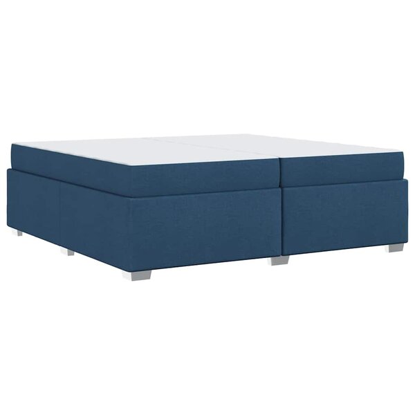 vidaXL Cadre de lit avec matelas Bleu 200 x 200 cm tissu