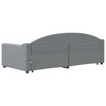 vidaXL Lit de jour avec gigogne et tiroirs gris clair 90x190 cm tissu