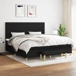 vidaXL Sommier à lattes de lit avec matelas Noir 200x200 cm Tissu