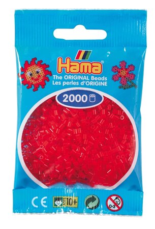 2 000 perles mini (petites perles Ø2 5 mm) rouge transparent