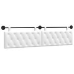 vidaXL Tête de lit suspendue Blanc Tissu
