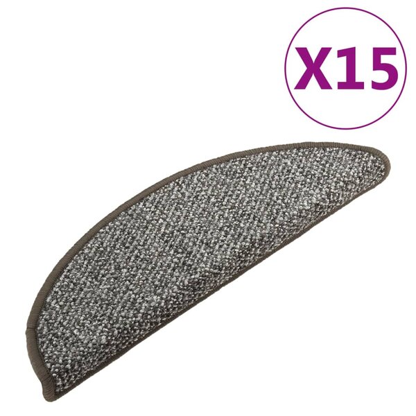 vidaXL Tapis de marches d'escalier 15 Pièces Anthracite 56x17x3 cm