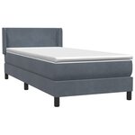 vidaXL Sommier à lattes de lit et matelas gris foncé 90x220 cm velours
