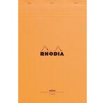 Bloc ORANGE 21x31 8cm Jaune 80F agrafées 80g ligné + marge RHODIA