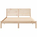 vidaXL Cadre de lit Marron 140 x 200 cm Bois massif en pin