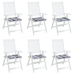 vidaXL Coussins de chaise de jardin lot de 6 carreaux gris 40x40x4 cm