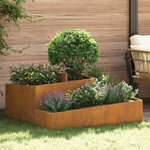 vidaXL Cache-pot de jardin Marron 100 x 100 x 50 cm Acier Corten