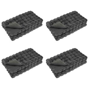 vidaXL Couverture en Fourrure de Lapin Synthétique Olite 4 Pièces