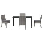 vidaXL Ensemble de salle à manger pour jardin 5 Pièces Gris Poly rotin