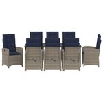 vidaXL Ensemble de salle à manger pour jardin 9 Pièces Gris polyrotin