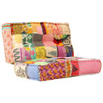 vidaXL Pouf 100x100x20 cm Patchwork Tissu