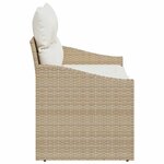 vidaXL Canapé de jardin avec coussin Beige 123 x 62 x 69 cm polyrotin