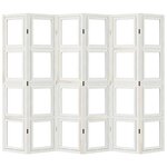 vidaXL Cloison de séparation 6 panneaux blanc bois de paulownia massif