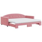 vidaXL Lit de jour avec gigogne et matelas rose 90x200 cm velours