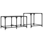 vidaXL Tables basses gigognes 2 Pièces dessus en verre transparent acier