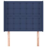 vidaXL Tête de lit avec oreilles Bleu 103x16x118/128 cm Tissu