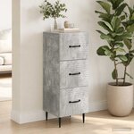 vidaXL Armoire à tiroirs Gris béton 33 x 34 5 x 89 5 cm