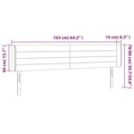 vidaXL Tête de lit à LED Gris foncé 163x16x78/88 cm Velours