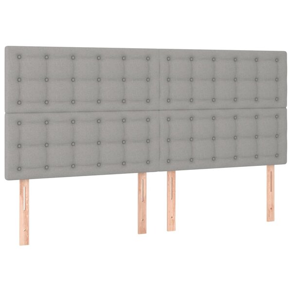 vidaXL Têtes de lit 4 Pièces Gris clair 90x5x78/88 cm Tissu