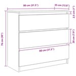 vidaXL Buffet gris béton 80x35x76 cm bois d'ingénierie