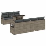 vidaXL Ensemble de canapé de jardin 8 Pièces Gris 100 x 55 x 73 cm