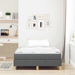 vidaXL Lit à ressorts avec matelas Gris foncé 120 x 200 cm tissu
