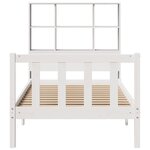 vidaXL Lit bibliothèque sans matelas blanc 90x200cm bois de pin massif