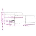 vidaXL Cadre de lit en métal sans matelas chêne fumé 183x213 cm