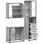 vidaXL Ensemble de meubles de salle de bain 3 Pièces Sonoma gris