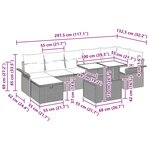 vidaXL Ensemble de canapé de jardin avec coussin 8 Pièces Noir Poly rotin