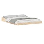 vidaXL Cadre de lit Marron 140 x 200 cm Bois massif en pin