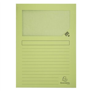 Paquet de 100 chemises à fenêtre SUPER 160g/m2 - 22x31cm - Vert clair EXACOMPTA